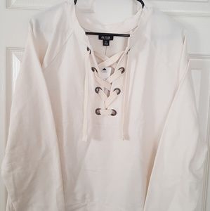 💙a.n.a lace up sweatshirt